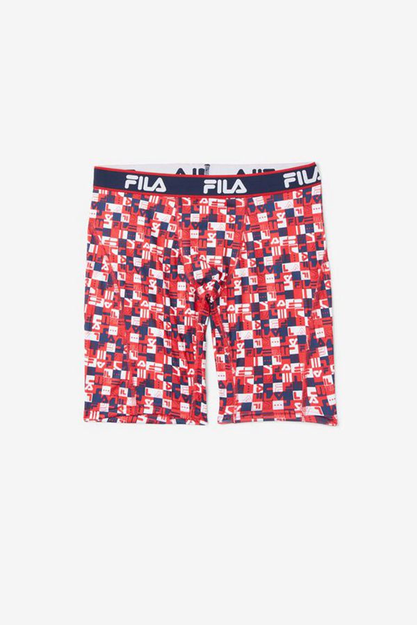 Fila Boxerky Panske Červené - Red Allover Logo Vypredaj - Slovakia 21748-IQYJ